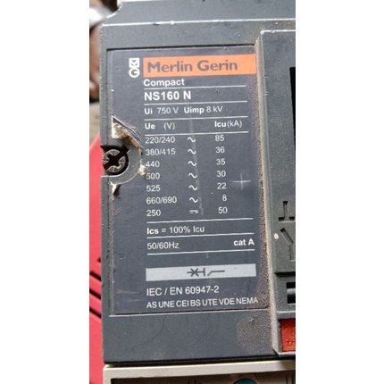 MCCB MERLIN GERIN M160N 3P 160A 125A