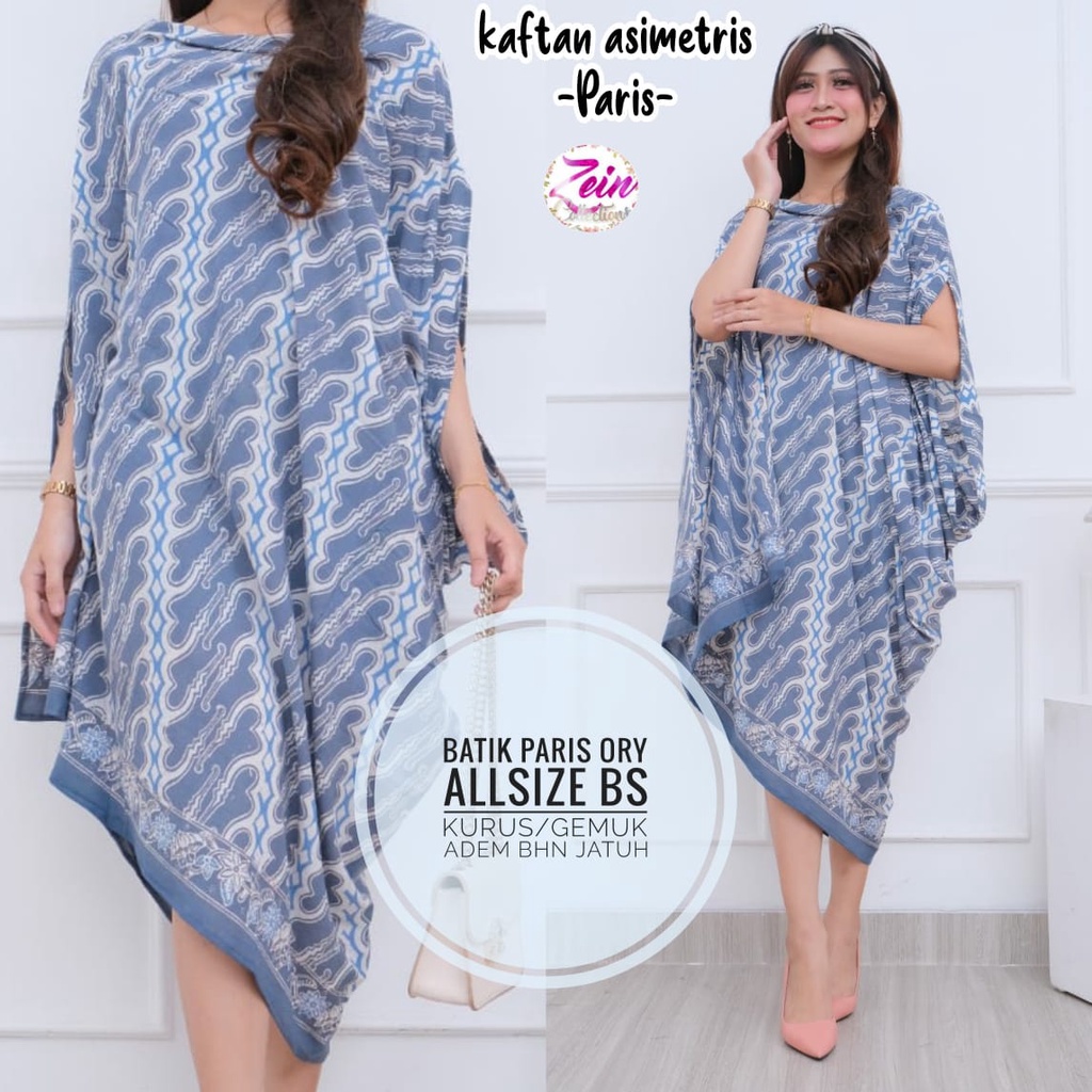 Kaftan paris asimetris batik solo