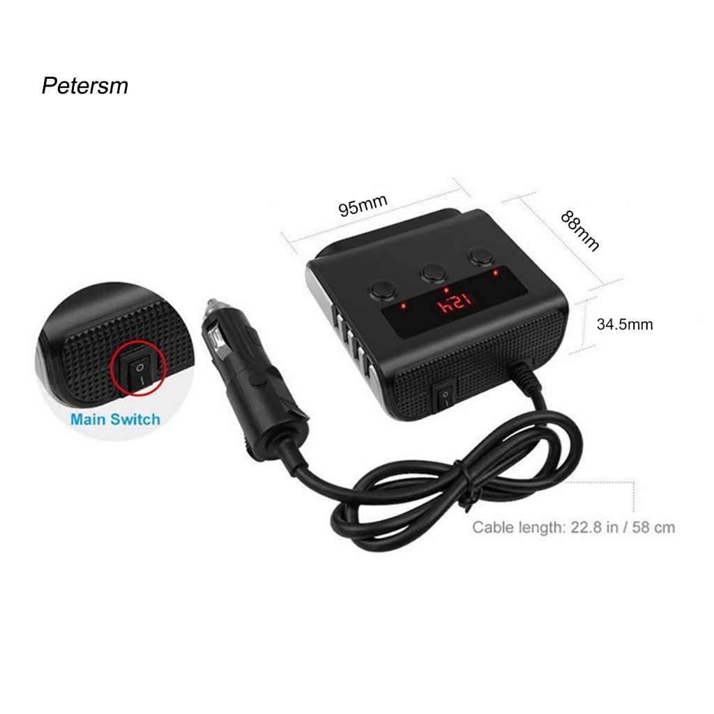 Adapter Power TR12 100W Bahan PP Untuk Mobil