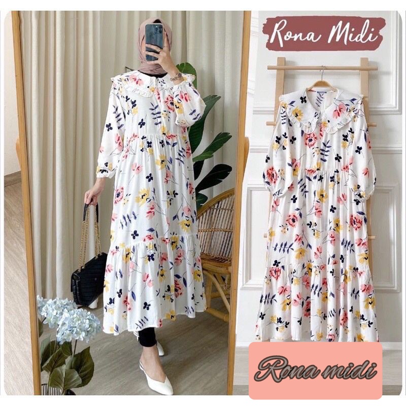 MIDI DRESS WANITA / MIDI DRESS KOREA / MIDI DRESS RAYON / MIDI DRESS WANITA MODERN / MIDIDRESS WANITA / MIDIDRESS MUSLIM / GAMIS WANITA/ MIDI DRESS MOTIF