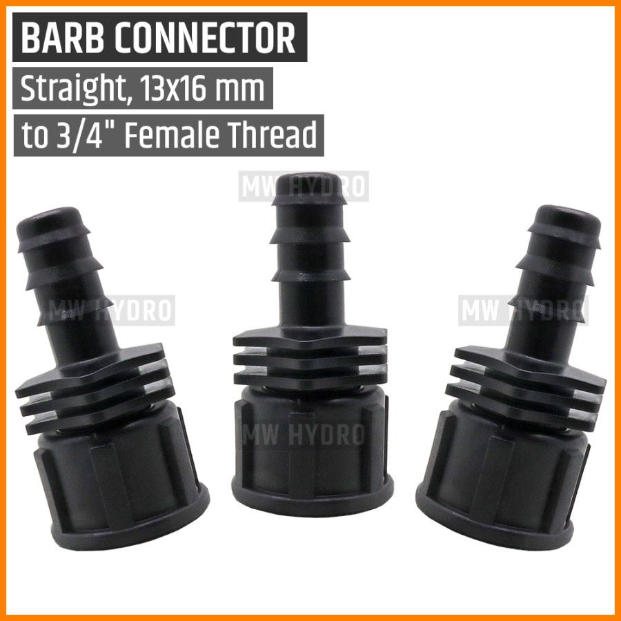 Female Connector 3/4 inch ke Selang PE 16 mm / 13 m