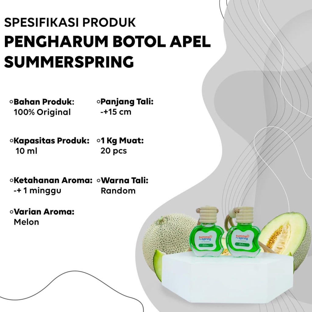 Parfum Mobil Pengharum Ruangan Pewangi Kamar Tidur Harum Summer Spring | Apel | Aroma Melon