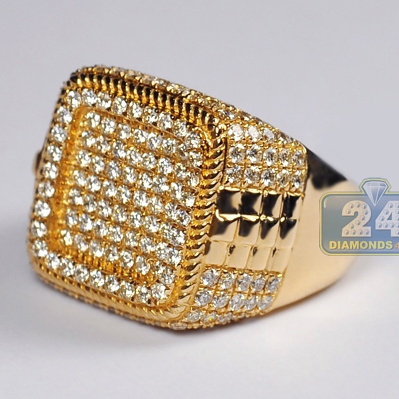 Cincin Pria Lapis Emas Bentuk Bintang Aksen Berlian Korea Style Untuk Cincin Titanium Pria Anti Karat Asli Cincin Emas