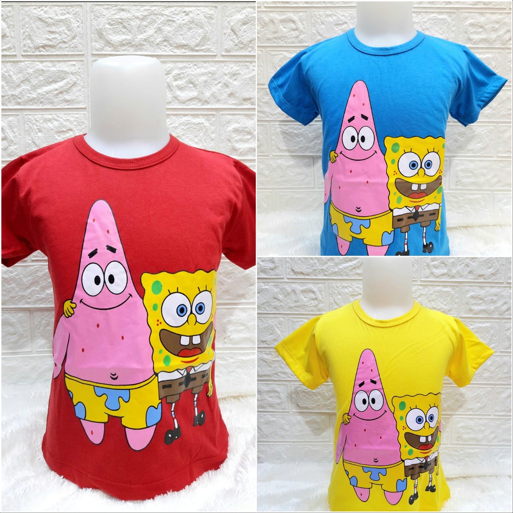 ATASAN ANAK LAKI-LAKI/PEREMPUAN BAJU ANAK LAKI-LAKI/PEREMPUAN KAOS ANAK LAKI-LAKI/PEREMPUAN KAOS SPONGEBOB DISTRO USIA 1-12 TAHUN