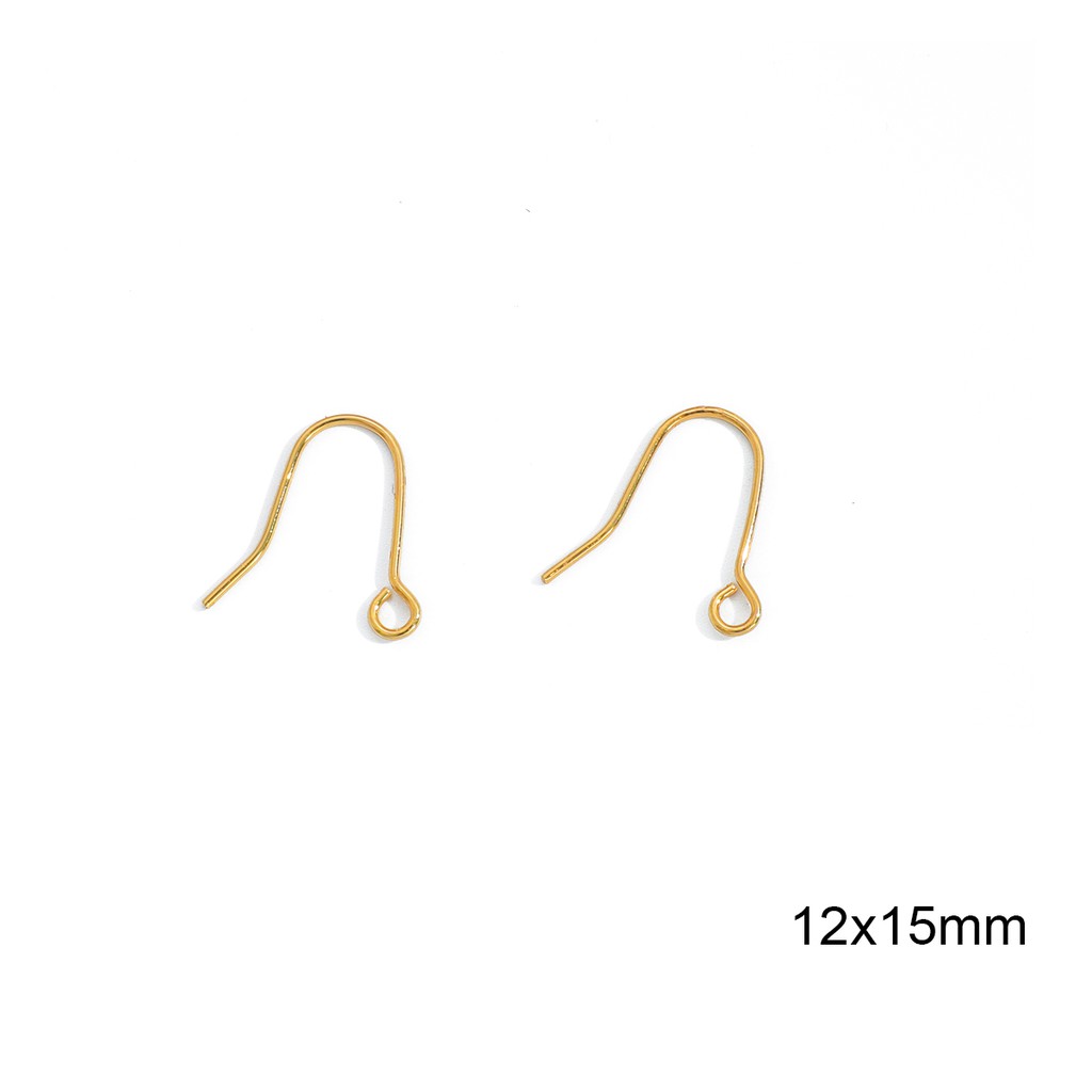 18k Emas 12-20 mm 10-20pcs Anting Komponen Kait Memutar Emas Perunggu Ear Hook Clasps Earring Wires Finds Untuk Perhiasan DIY