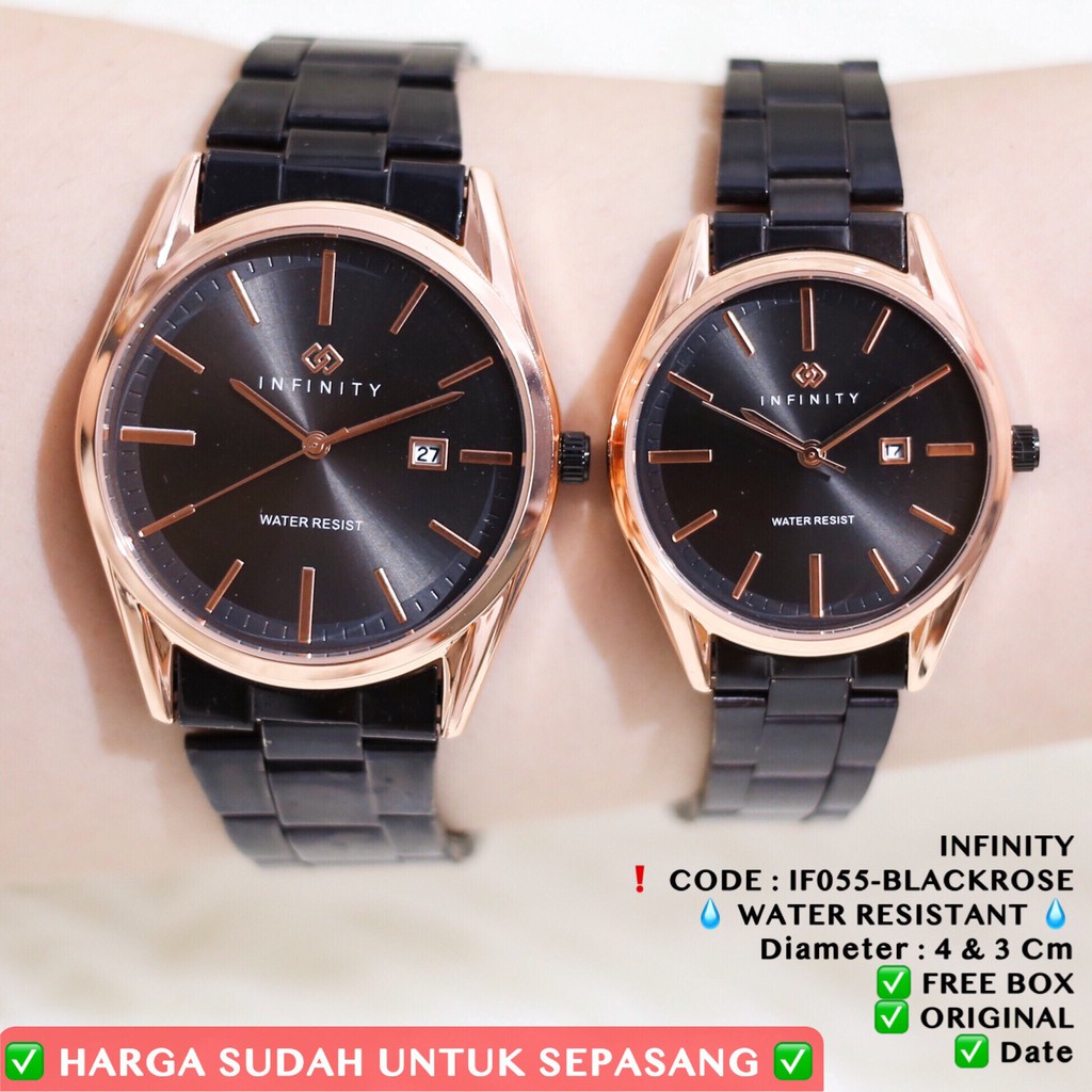 Jam tangan COUPLE ORIGINAL INFINITY garansi 1 tahun anti air free box IF055 IF080