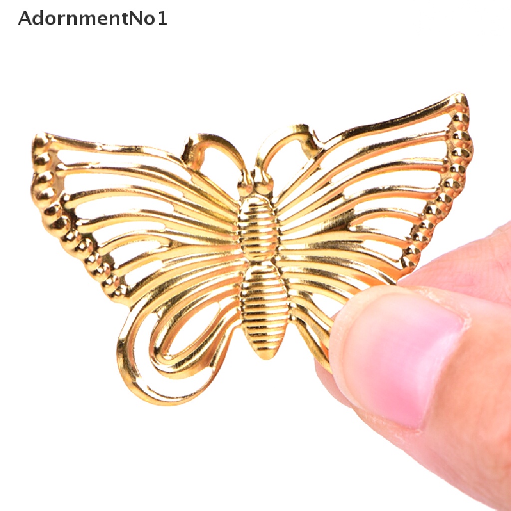 [AdornmentNo1] 50Pcs/Set Gold Metal Filigree Hollow Butterfly Charms Craft DIY Jewelry Making [new]
