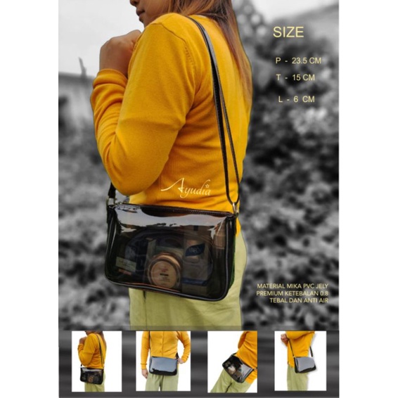 Tas mika kosmetik Tas mika kecantikan Tas mika Transparan Tas mika pvc jely Tas mika tebal Tas mika 