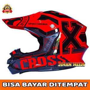 HELM / HELM GM / HELM GM CROSS CR 01 RED BLACK TERMURAH
