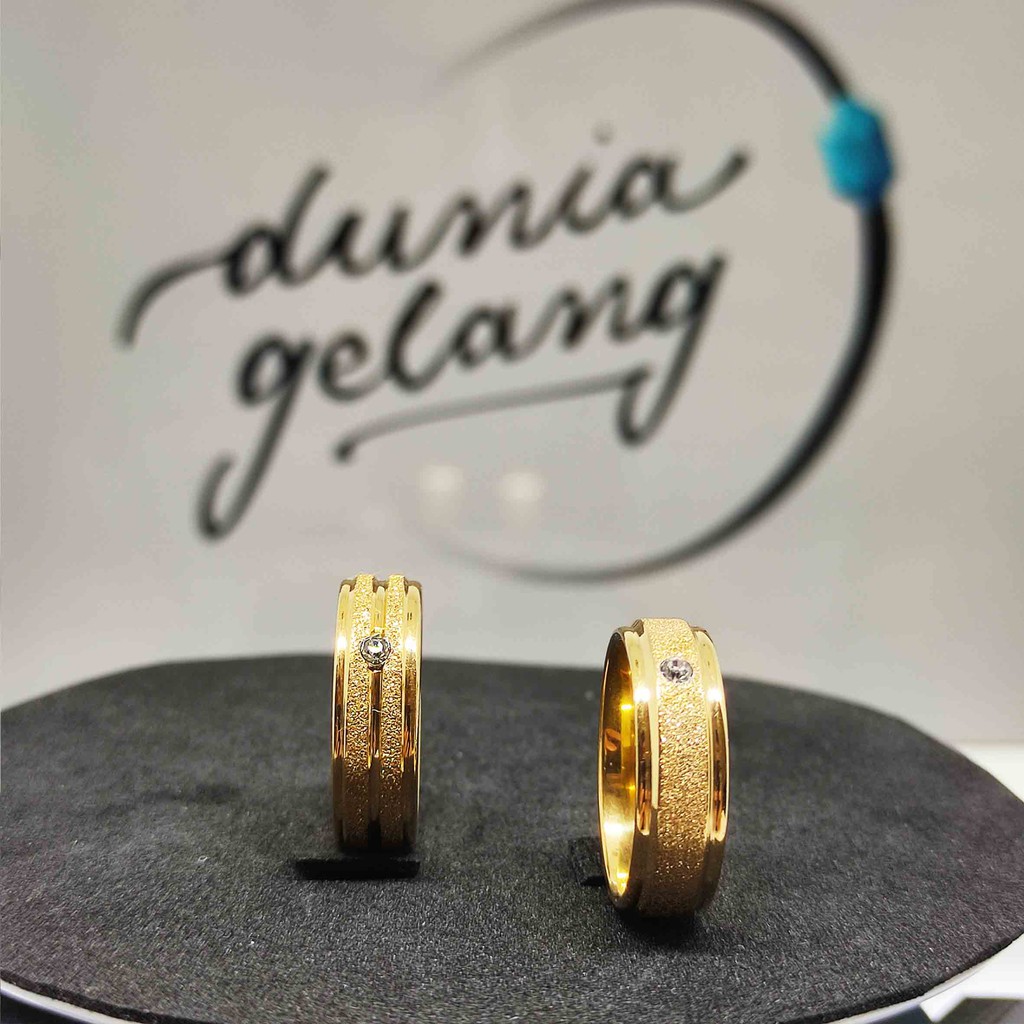 CINCIN TITANIUM GOLD PASIR ANTI LUNTUR ANTI KARAT / CINCIN PRIA WANITA ANAK COUPLE TUNANGAN GPS / DUNIAGELANG.ID