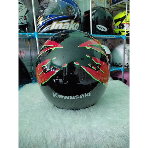 helm kawasaki , helm jadul