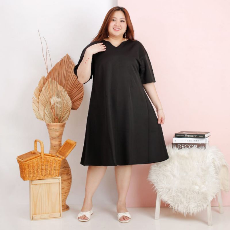 (XL, XXL) BIGSIZE DRESS JUMBO DRESS BIGSIZE DRESS SCUBA DRESS OVERSIZE