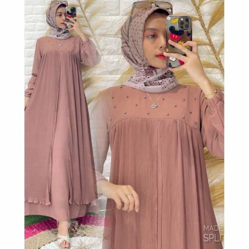 Baju Kurung Gamis Outer Prisket Dress Dres Malaysia Melayu Ceruty Ceruti Babydoll Baby doll Babydol 