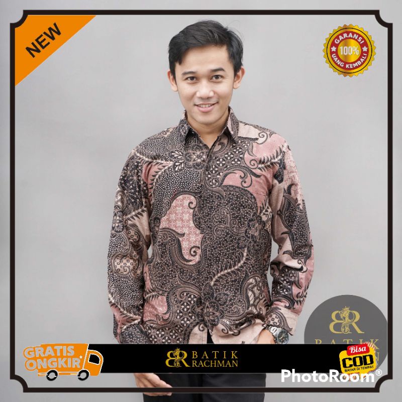 Baju Atasan Kemeja Kameja Batik Pekalongan Pria Cowok Laki Laki Lengan Panjang Premium Modern Murah 