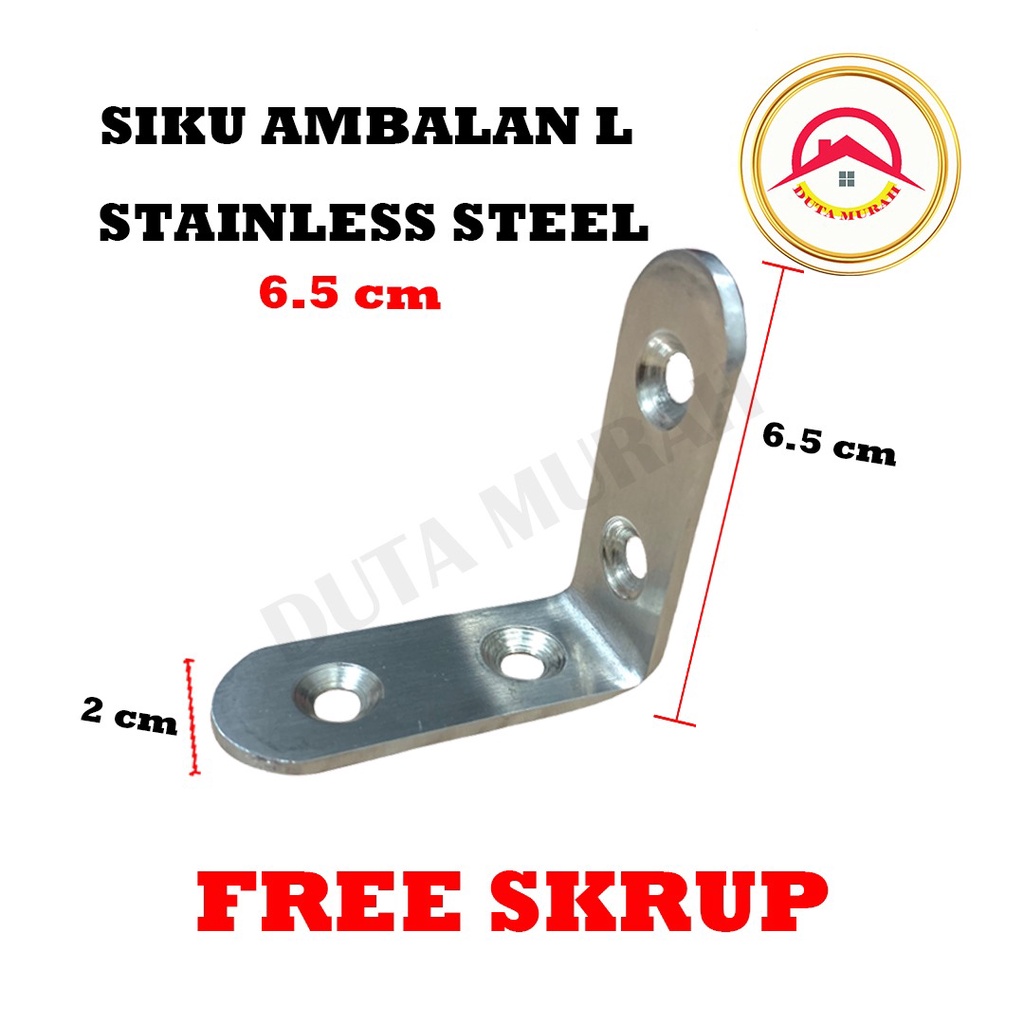 Braket Siku Ambalan L Stainless 201 2 cm x 6,5 cm x 6,5 cm (1 pcs)