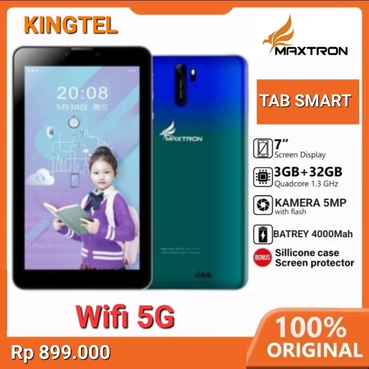 MAXTRON TAB SMART BLUE RAM 3GB/32GB RESMI