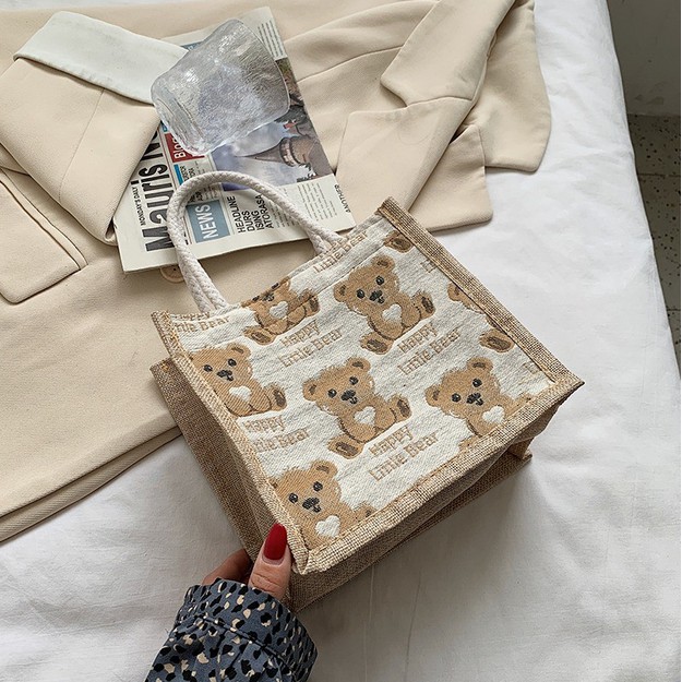 Godiva96 - MERCI SHOULDER BAG TOP HANDLE | TAS BAHU VINTAGE KOREA / KOREAN MEDAN-TP. Happy Bear Cream