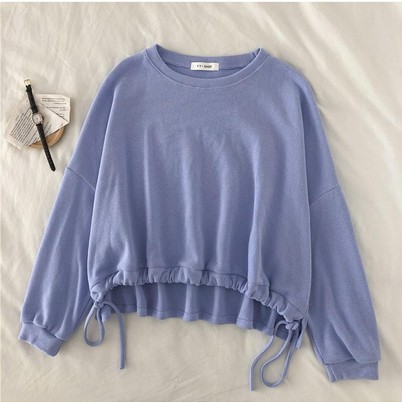 ilook | Sweater Rope Crop | Sweater Polos Crop Wanita - Fit to L