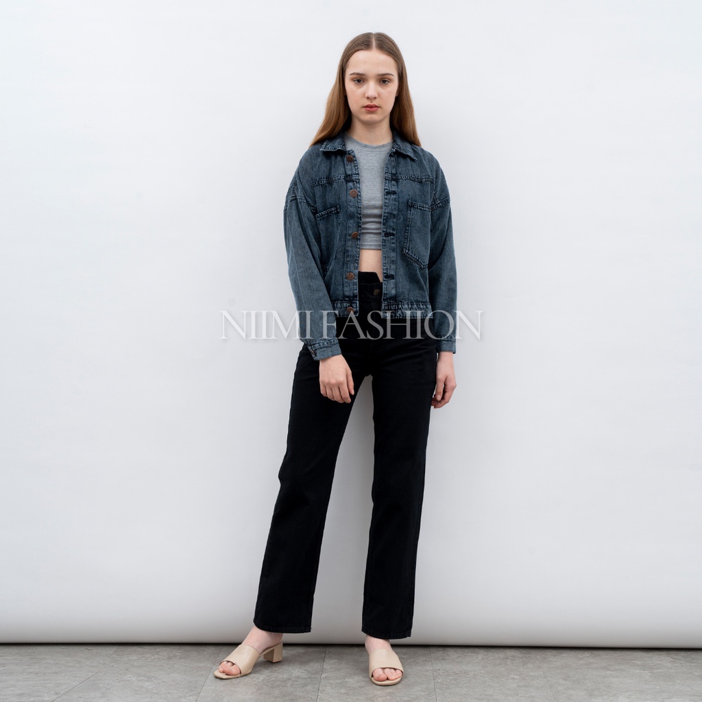 NIMI - Nacy Jacket Mom Jeans Wanita Jacket Crop Denim