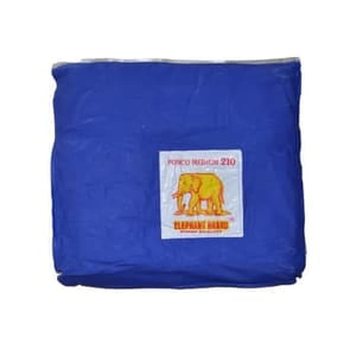 Jas Hujan GAJAH Poncho MEDIUM 210 Biru Elephant Brand karet dewasa jas hujan