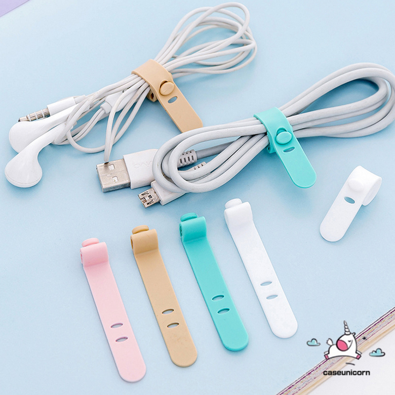 1pc Winder Organizer Holder Kabel Earphone / Mp4 Bahan Silikon