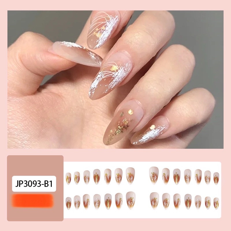 Kuku Palsu 【A123，lem sticker】Nikah kuku Wedding False Nailart Pengantin Tangan