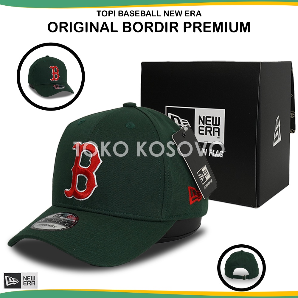 Topi Baseball Hat B Boston Red Sox ORIGINAL Grade, Topi Bisbol Basket Tim MLB NBA Cap Hijau Botol, Pria Dewasa Ori Distro NYC, YN NY New York Yankees Murah Premium Import 100% Anak Laki Wanita  Unisex Bordir Polos Bassball Besball Basball