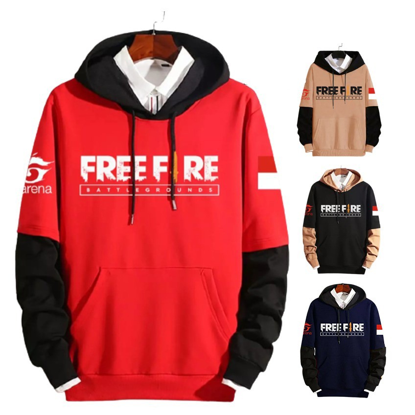 Sweater Gaming Hoodie Free Fire Anak Dan Dewasa | Jaket Anak FF | Tersedia Varian Warna Bisa COD