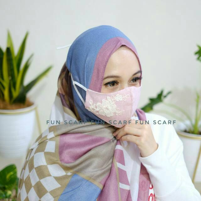 Masker cantik brokat kekinian daily hijab