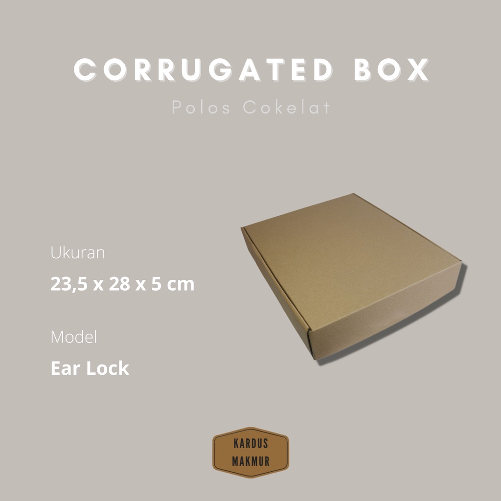 

size 23,5x28x5 cm , Box Earlock eflute premium diecut kokoh cocok untuk dus kado, hadiah, & album