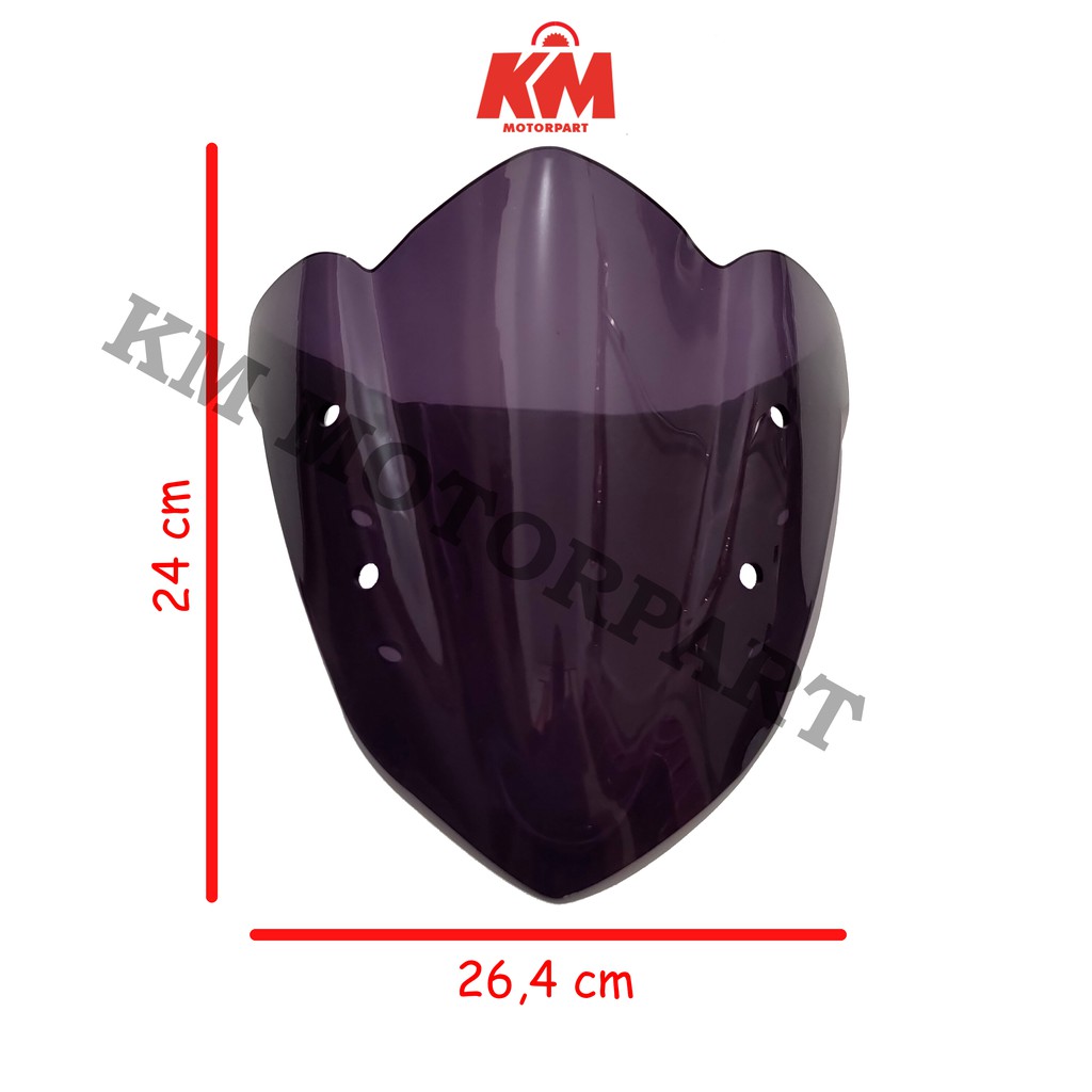 Visor Windshield Kawasaki Ninja R Variasi Hitam Bening Tebal 3 mm Bahan Kaca Mika Akrilik Ninja Kr