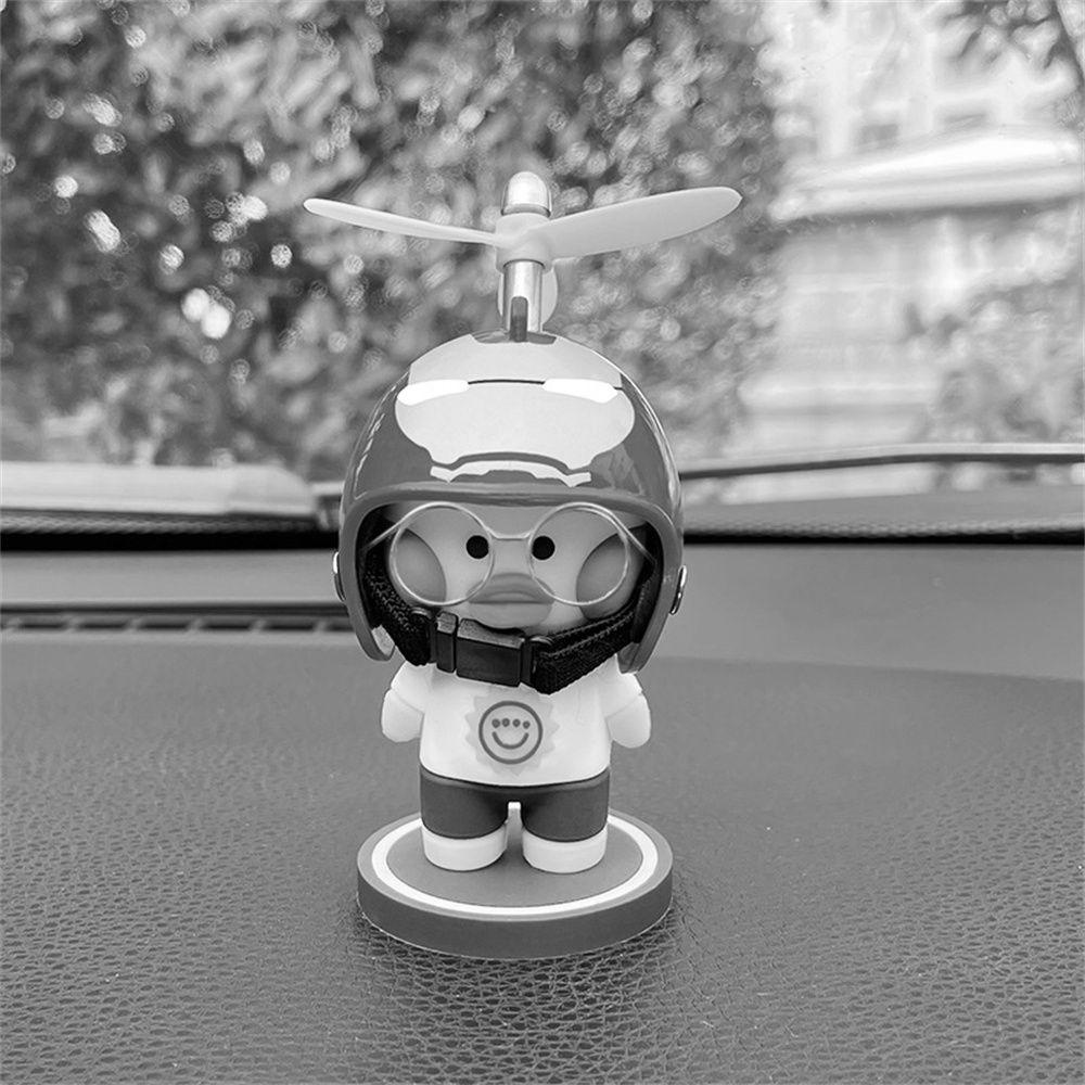 Lanfy Ornamen Bebek Kuning Ornamen Aksesoris Mobil Bersepeda Dekorasi Hadiah Untuk Teman Mobil Ornamen Baling-Baling Helm Bebek Mobil Dekorasi