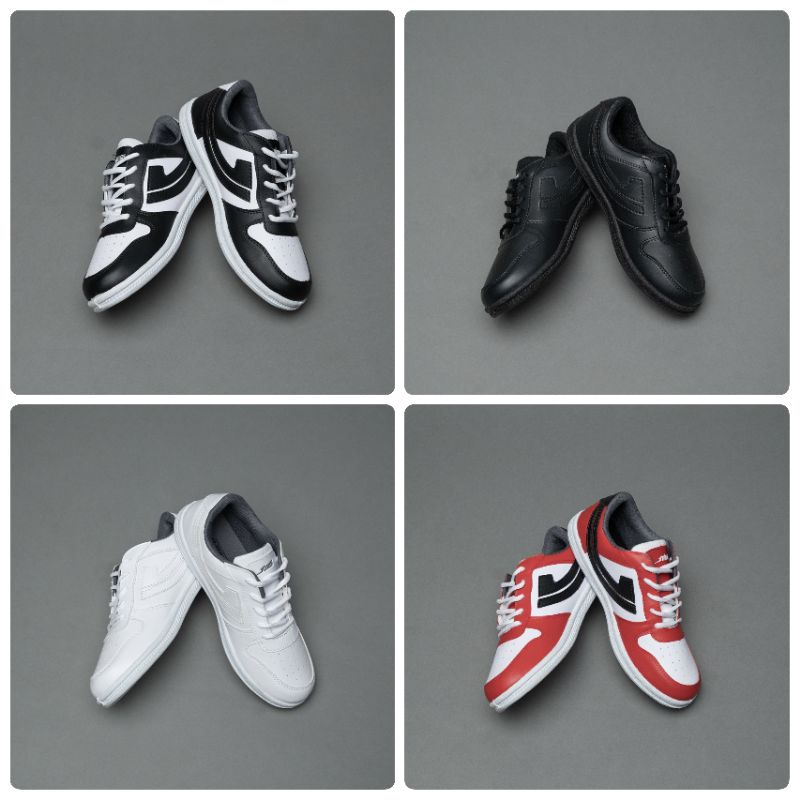 SEPATU JOHNSON ANGKASA JONSON BLACL WHITE LOW ALBLACK WHITE RED