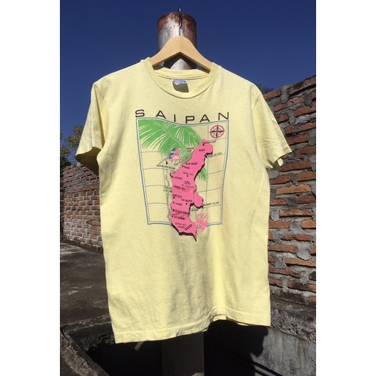 Vintage Saipan Map tee Hanes Beefy