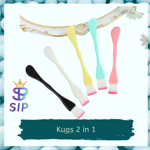 KUAS MASKER WAJAH 2 IN 1 FACIAL MUD MASK BRUSH SPATULA 2 IN 1