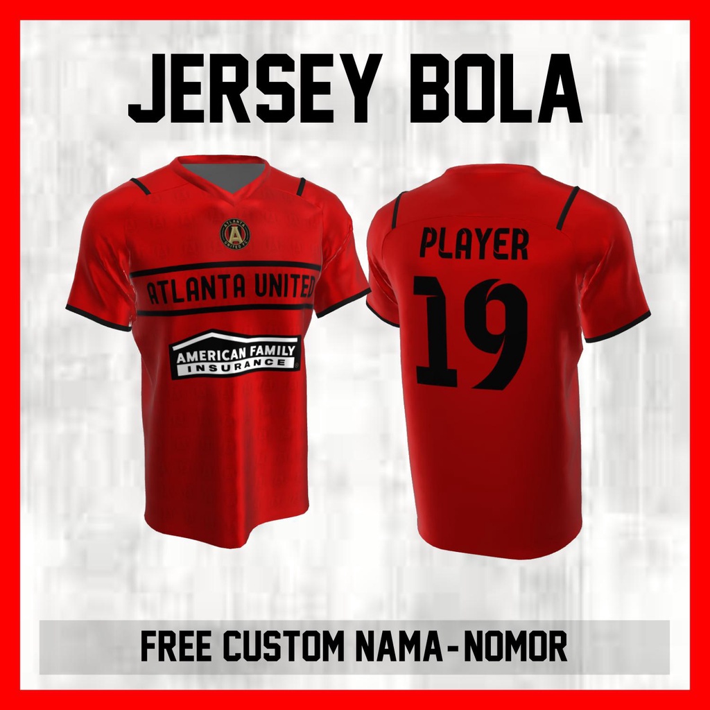 Kaos Bola Jersey Atlanta United Klub Garis Bahu Baju Custom Nama dan Nomor Punggung - 11
