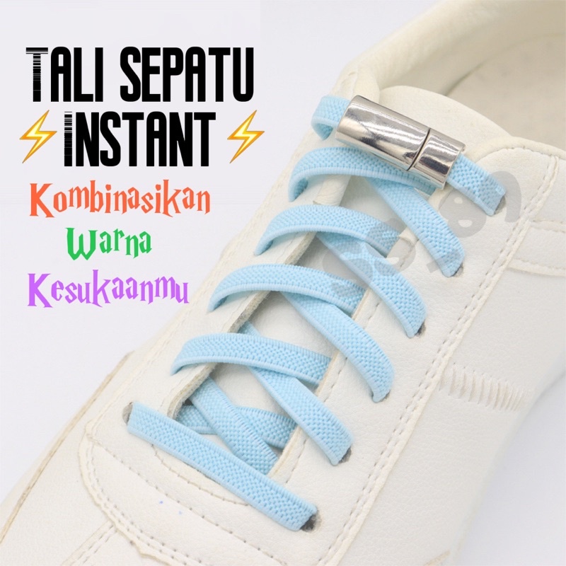 Tali sepatu instant dewasa anak-anak tali sepatu unisex fashionabel