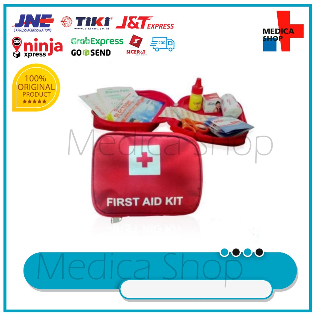 Onemed P3K warna merah model dompet One Med - Outdoor First Aid Kit