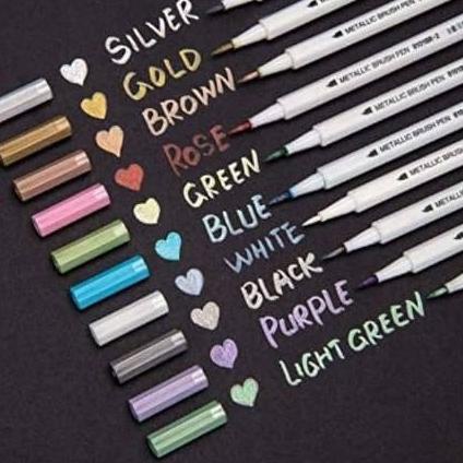

[[COD]] Metalic Calligraphy Brush Pen (10pcs) BOOM SALE Kode 721