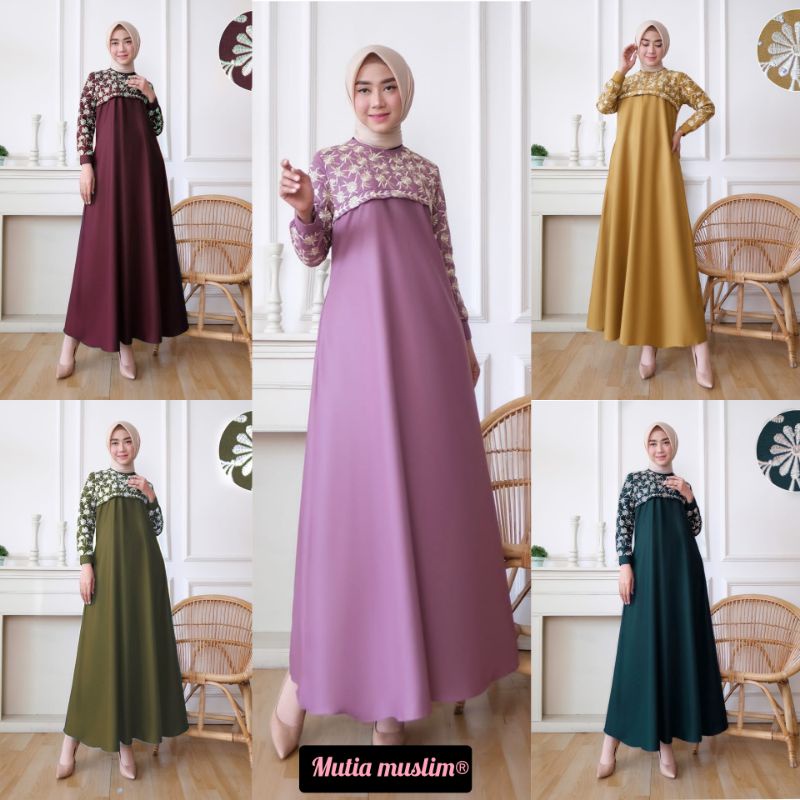WILI MUSLIM   / GRATIS ONGKIR / GAMIS HAJRAH BUNGA DRESS MUSLIM WANITA PREMIUM TERBARU 2022 / BAHAN 
