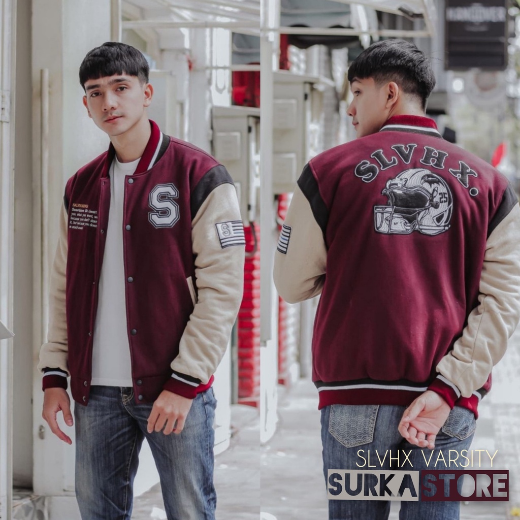 JAKET PRIA VARSITY - JACKET BASEBALL VINTAGE - JAKET PRIA MOTOR- JAKET BOMBER PREMIUM