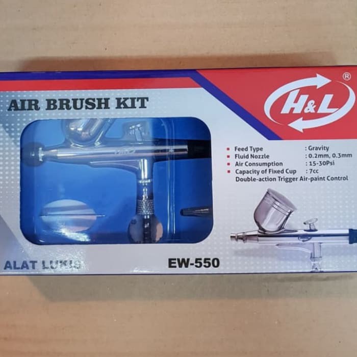 

Murah Spray gun /air brush kit EW-550 pena alat lukis merek H&L