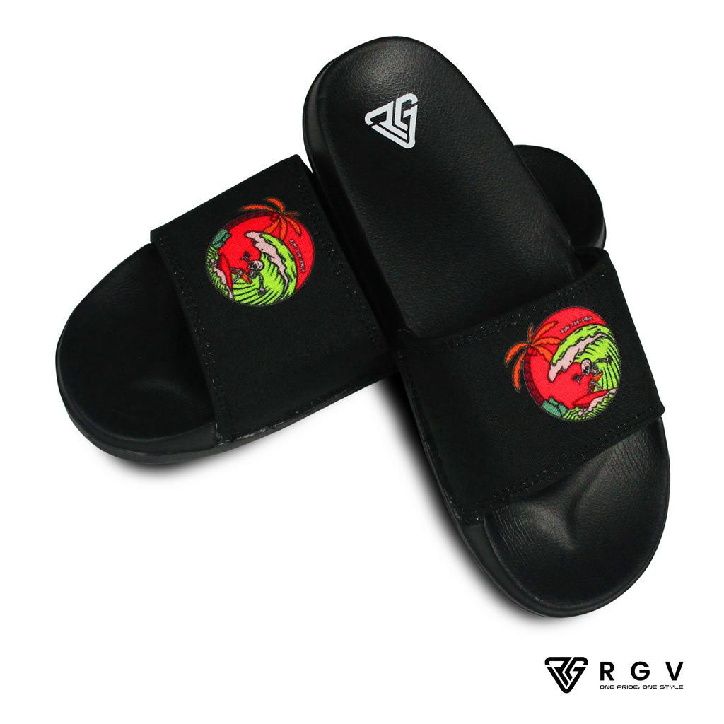 RGV - SANDAL PRIA DAN WANITA SLIDE SLIP ON SENDAL ANTI LICIN RINGAN SELOP THE WAVE RED