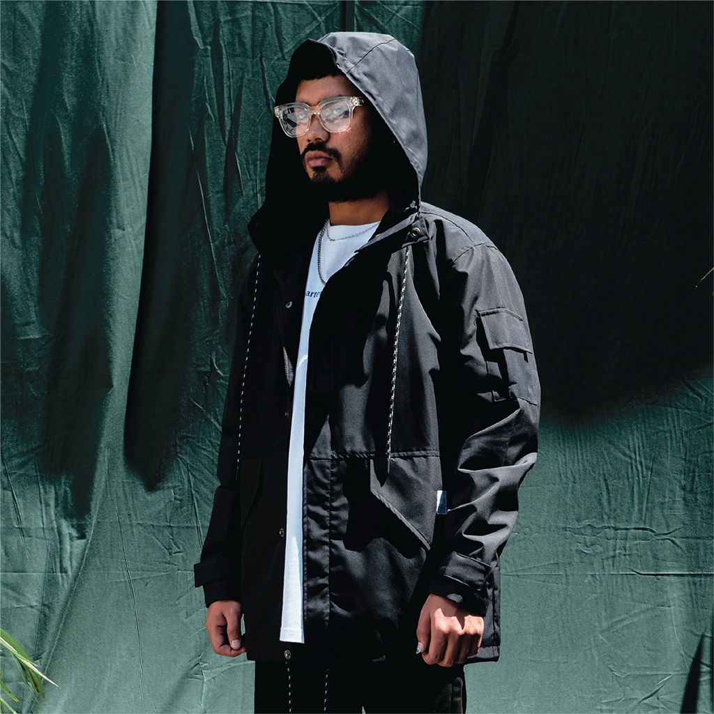 UNKL347 Jacket Parka Warna Hitam Model Simpel TEXX