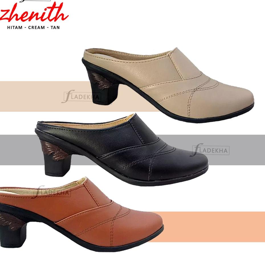 Modern.. SEPATU SELOP WANITA TERKINI/ SANDAL SELOP HAK 7 CM ZHENITH SL01