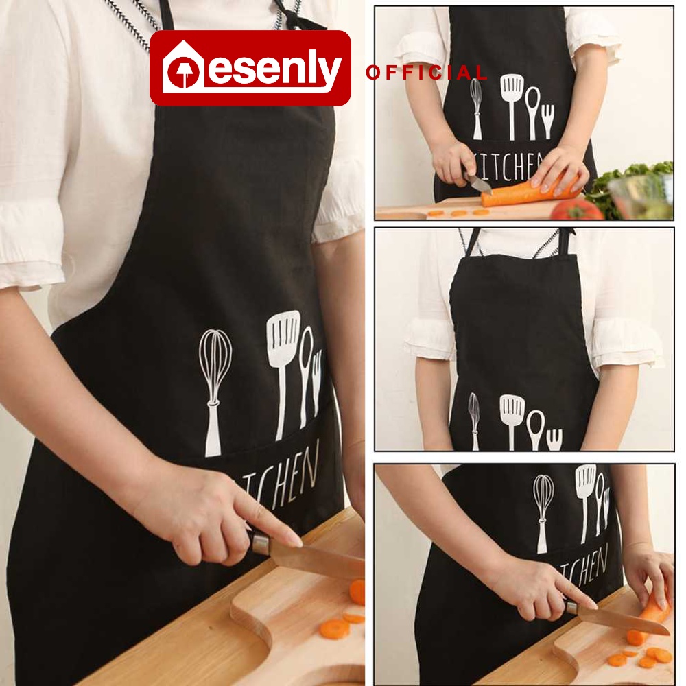 Celemek Apron Model Sendok Garpu Bahan Cotton