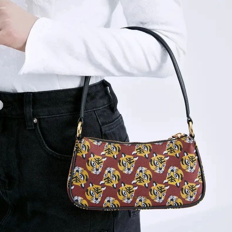 5.5 SALE | CK Tiger Print Jacquard Shoulder Bag