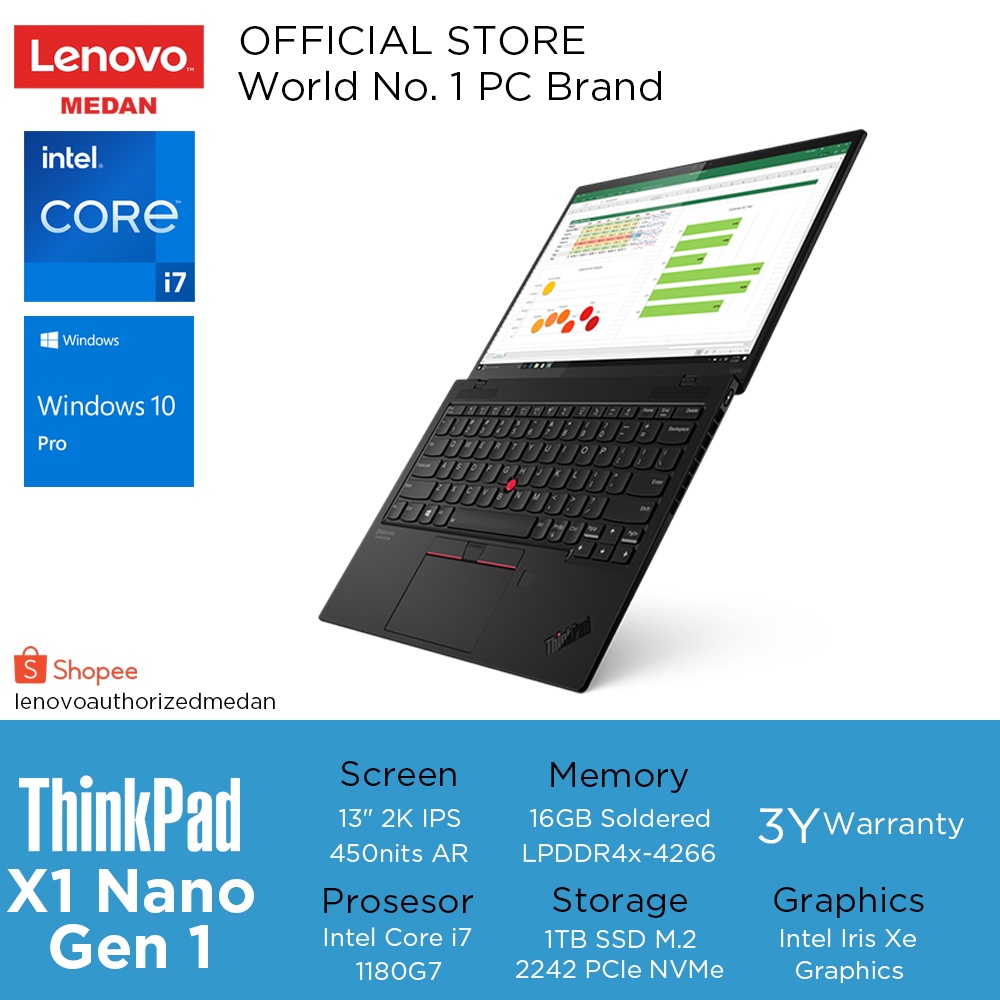 Lenovo ThinkPad X1 Nano Gen1 7EID, Ci7-1180G7/16GB/1TB M.2/W10Pro/3Y/Black/13” 2K IPS Touch/Intel Ev