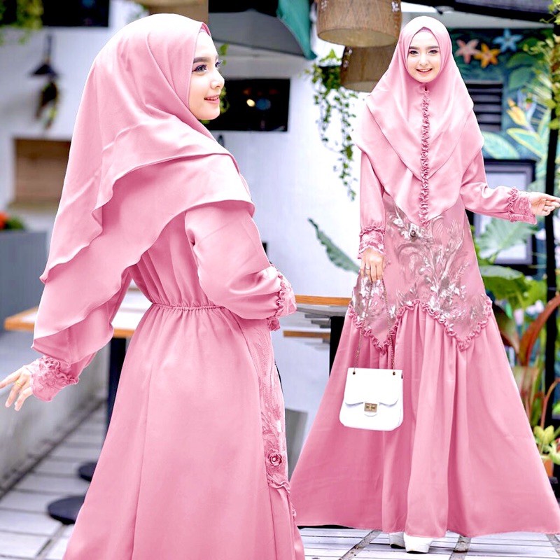 GAMIS SYAR’I AYUKA/ S-M, L, XL, XXL/ BRUKAT MEWAH / PESTA / SERAGAM