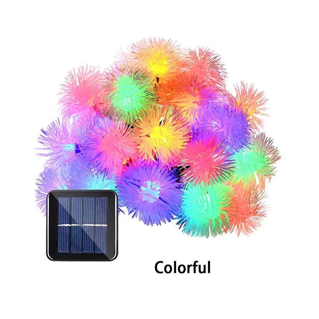 Lampu String Led Tenaga Surya Bentuk Bola Dandelion Tahan Air Untuk Dekorasi Pesta Pernikahan